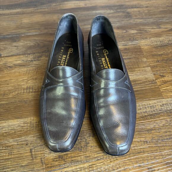 Vintage Continentals Bally Switzerland 9 M Laurence gray leather loafer R626 - Picture 13 of 14